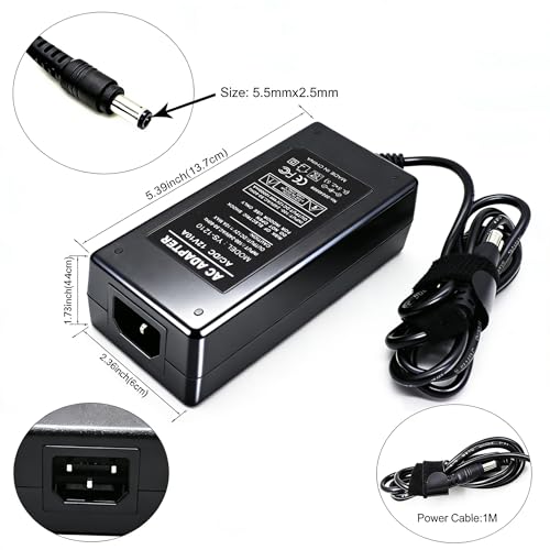 Image of 12V 6A 72W Power Supply Adapter,AC 100-240V to DC 5.5x2.5mm, High-Power LED Driver Transformer for WS2811 WS2815 5050 2835 LED Pixel Strip Lights, CCTV Cameras(12V 6A 72W)