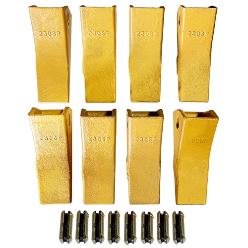 BDI Wear Part 230SP Back-Hoe Bucket Teeth, Excavators Bucket Teeth w/TF23P Flex Pins for 23 &amp; 230 Series Skid Steer loaders and excavators-8PK