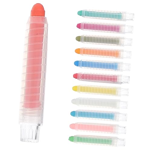 Beatifufu 12 Colorful Chalk Paint Pens Set Water Chestnut Shape Easy Erase for Classroom Home Art Projects