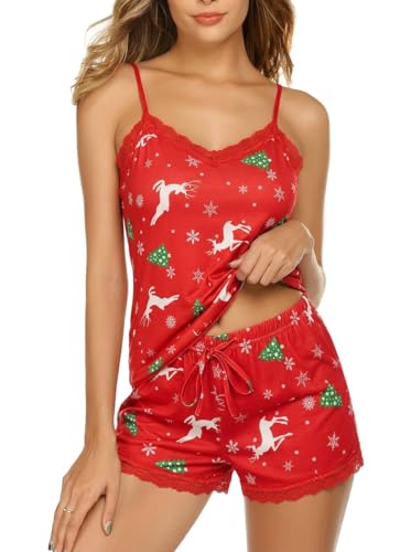 Image of Avidlove Women Cami Pajama Set Modal Sleepwear Lace Trim Short PJ Set with Shorts