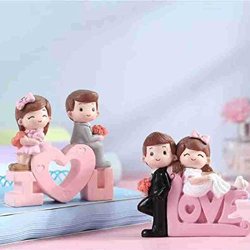 Ikasus AFSSS838230SSP Romantic Wedding Cake Toppers Bride And Groom Figurines Resin Valentine Day Love Cake Toppers Decorations thumb #5