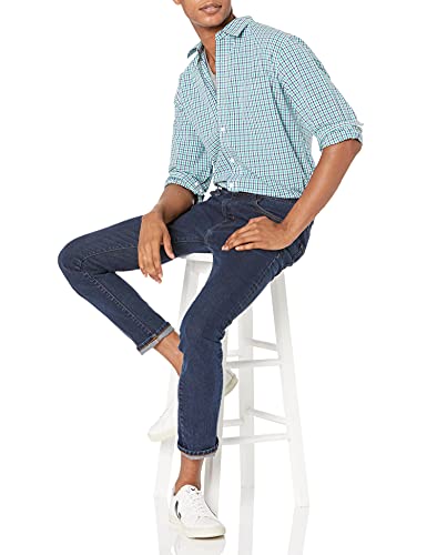 Image of Amazon Essentials Men's Regular-Fit Long-Sleeve Casual Poplin Shirt, Button Front, Business Casual, Collared