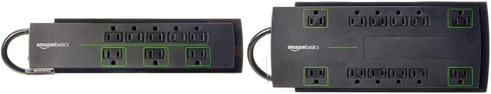  Basics 8-Outlet Power Strip Surge Protector | 4,500 Joule, 6-Foot Cord: Electronics