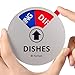 Kichwit Dishwasher Magnet Clean Dirty Sign Indicator with Running and Empty Options, Works on All Dishwashers, Non-Scratch Strong Magnetic Backing, Residue Free Adhesive Included, 4 Inch, Silver