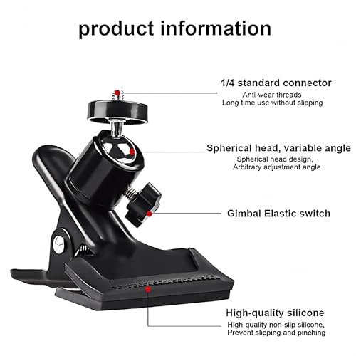 image for nancher Black 360° Adjustable Guitar Phone Holder, Ideal Guitar Gift 