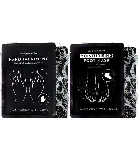 Elixir Premium Lab Hydrating Foot & Hand Mask Set - Moisturizing Socks & Gloves Kit - Self Care Gifts For Women And Men From Korea 2 Pack #TOP10