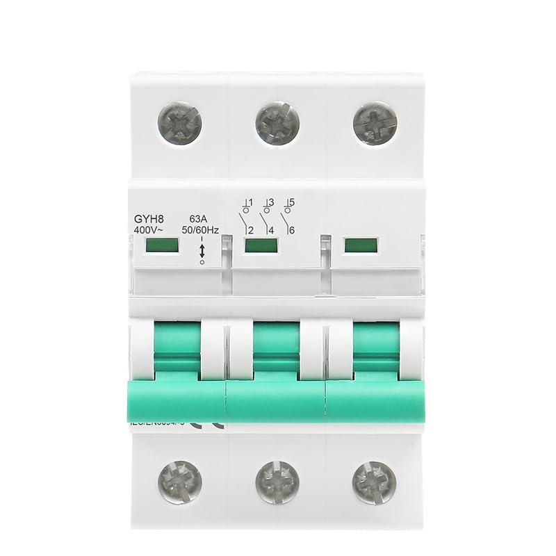 GYH8 Przełącznik odłącznika na szynie DIN 230V/400V Przełącznik główny 63A 100A 125A Przełącznik izolacji 1P 2P 3P 4P (3Pole, 63A)