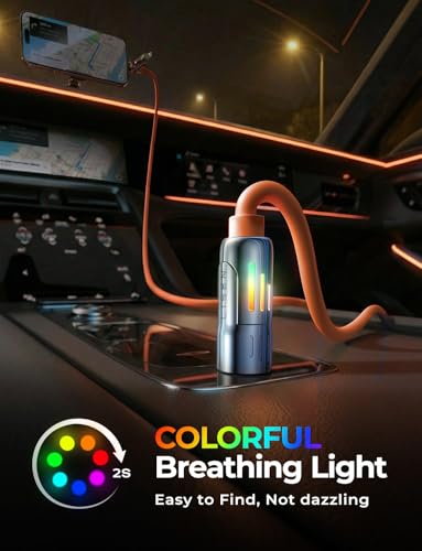 Image of LISEN USB C to Lightning Cable, 240W 4 in 1 Charging Cable 6.6FT, Chubby USB A /C to C /Lightning with Light for iPhone Charger Fast Charging iPhone Air 17 16 15 14 Pro /MacBook /iPad, Orange