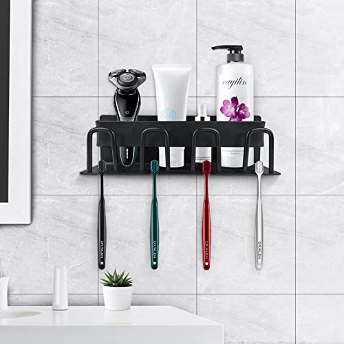 Zahnbürstenhalter Wand Zahnbürsten Halter Ohne Bohren Zahnbürstenhalter Elektrische Aufsteckbürsten Halter Set Weltraum Aluminium Rostfrei Robust für Badezimmer Aufbewahrung by Amyzavls Schwarz Cover