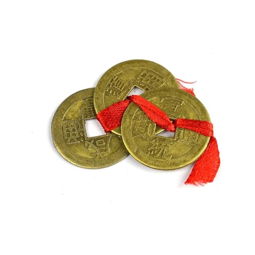 Image of GJ Feng Shui Lucky Coins Set of 3 for Wealth, Money & Business Luck | Vastu Coins for Wallet, Home & Office | Good Luck Charms & Feng Shui Items | 2.5 cm