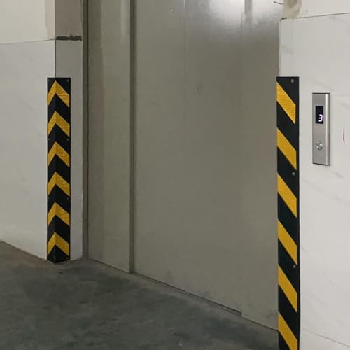Garde d'angle de parking réfléchissante jaune en caoutchouc 80cm - 3