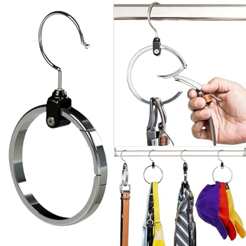 ZHXMALL Mehrzweck Kleiderbügel, Gürtelaufhänger für Kleiderschrank, Ring Halterung, Idealer Kleiderschrank Organisator für Gürtel, Baseballmüttzen, Krawatten, Schals, Geldbörsen und Vieles Mehr