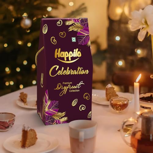 Happilo Premium Diwali Gift Pack with 5 Inclusions | Almond, Cashew, Raisin, Date Bite, Party Snack, | Dry Fruits Gift Box | DOVE Diwali Gift Hamper