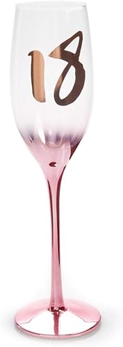 Vaso de champán rubor para cumpleaños número 18
