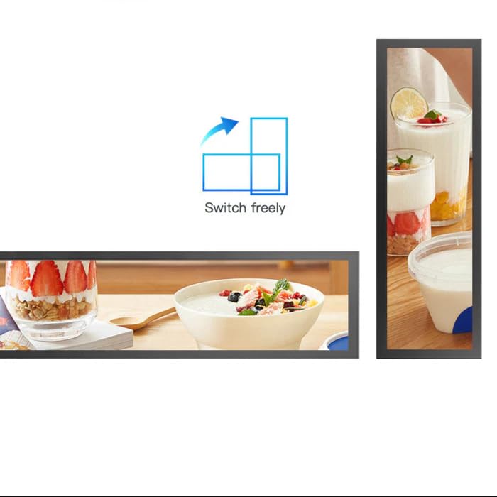 Image of 49.5 Inch (1210x340mm Viewable) Ultra-Wide Stretched LCD Shelf Display | Android Bar Screen | Cloud Platform & USB Playback