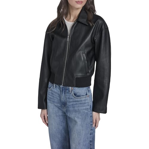 Image of Levi's Women's Faux Leather Bomber With Laydown Collar