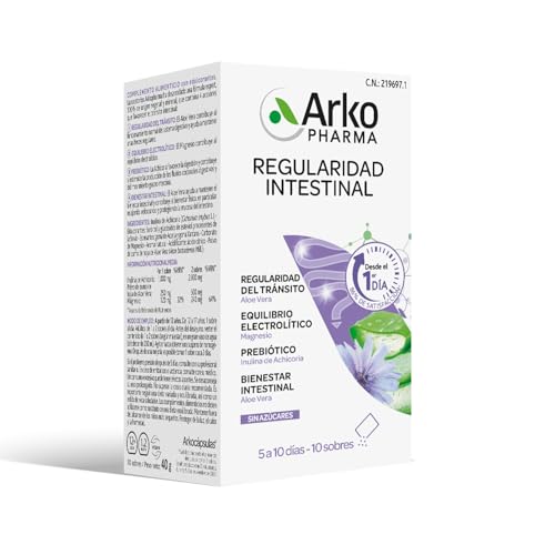 Arkopharma Arkocápsulas Regularidad Intestinal 10 Sobres, Aloe Vera, Magnesio y Achicoria, Acción Rápida, Complemento Alimenticio