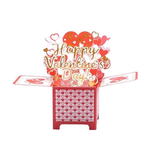 3D Pop Up Greeting Cards, Love Pattern Valentine's Day Greeting Cards, Red And Pink Sweet Message Cards, Valentine's Day Surprise Greeting Cards And Envelopes, Romantic Surprise Gifts (1 Piece)