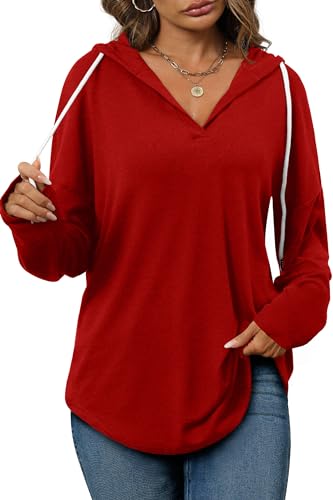 Image of Bofell Womens Fashion Tops Hoodies for Women Pullover Oversized Sweatshirts Long SLeeve Shirts Loose Fit