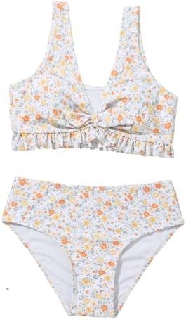 Milumia Girl’s Cute Two Piece Bikini Set Dalmatian Print Frill Trim Knot Swimsuit Milumia Girl’s Cute Two Piece Bikini Set Dalmatian Print Frill Trim Knot Swimsuit