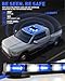 HLauto 406D Rooftop Emergency Strobe Lights Bar, 102 LED Blue White Mini Beacon Safety Flashing Warning Traffic Lights Bar w/Magnetic Base for 12-24V Trucks, Construction Vehicles, Snowplow, Cars