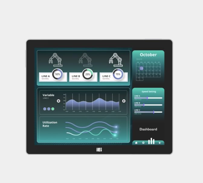 Image of AFL4-12-EHL-J1 /8G-R12,12.1 inch 500cd /m 1024x768 fanless Panel PC with Celeron Processor J6412 on-Board Processor,TDP 10W, 8GB LPDDR4 on-Board