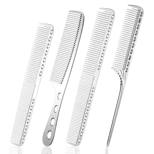 Peines metálicos de aluminio para cabello, pack 4 piezas miniatura 1