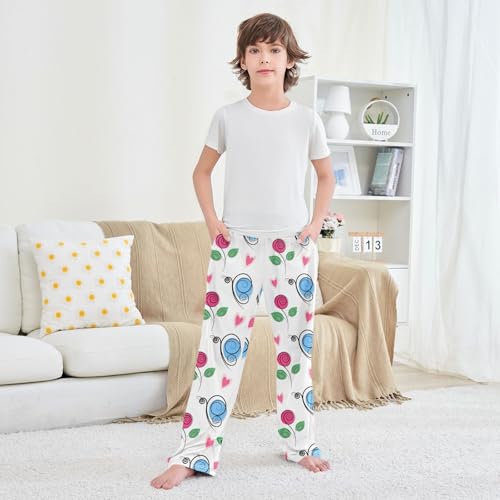 Boys' Pants Cute Butterfly Rose Heart Long Bottoms Jogger Pants Elastic Waist Trousers with Pockets S-XL3