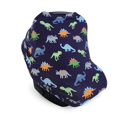 Image of Hudson Baby Unisex Baby Multi-use Car Seat Canopy, Dinosaurs, One Size