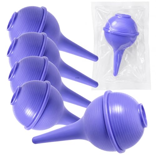 Vakly Sterile Ear Bulb Syringe 2 oz (5 Pack) Rubber Ear & Nasal Suction Bulb for Cleaning Ear Wax Removal & Irrigation Easy Squeeze for Baby & Adults