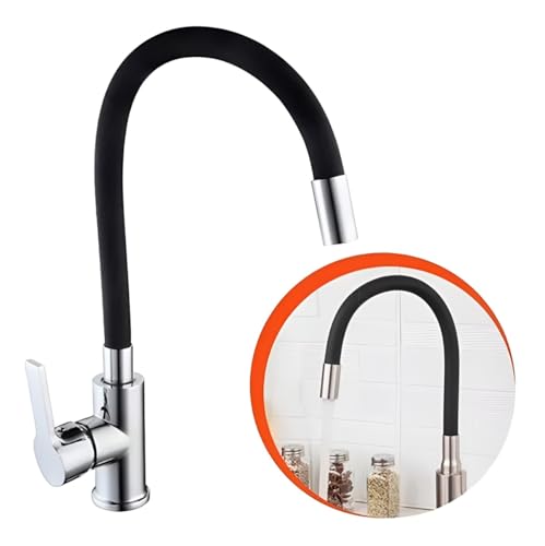 Torneira Tubo Flexível Bancada Cozinha Banheiro Preta Luxo