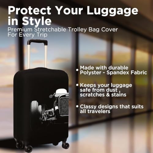 Image of Spendex Polyester Protective Luggage Cover | Hard Luggage Trolley Bag Cover | Washable | Dust Proof | Stretchable | S /M /L - Combo | Legacyy