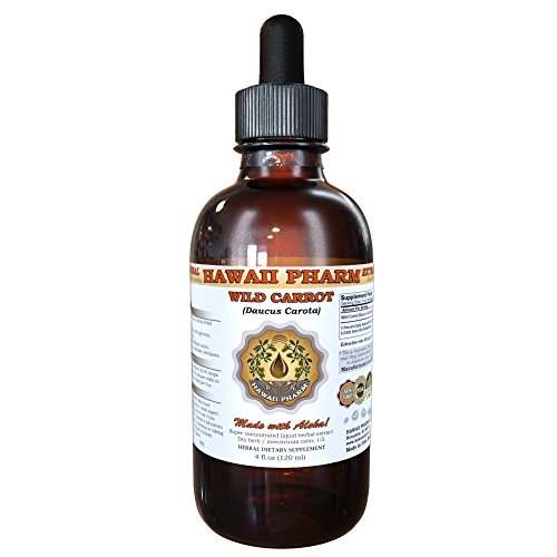 Wild Carrot Liquid Extract, Wild Carrot (Daucus Carota) Tops Tincture, Herbal Supplement, Hawaii Pharm, Made in USA, 2 fl.oz