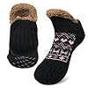 ZAKASA Chaussette Antidérapantes Hiver Femme: Chaudes Chaussettes Maison Thermiques Chaussettes avec Fourrées Sherpa EU 36-42 Noir 1 Paire