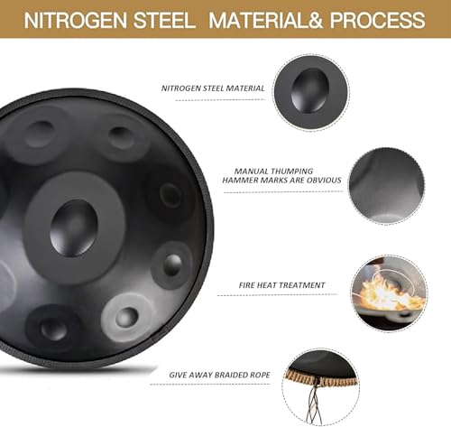 Handpan 22 Inch 9 Notes Tambores de acero negro miniatura 3