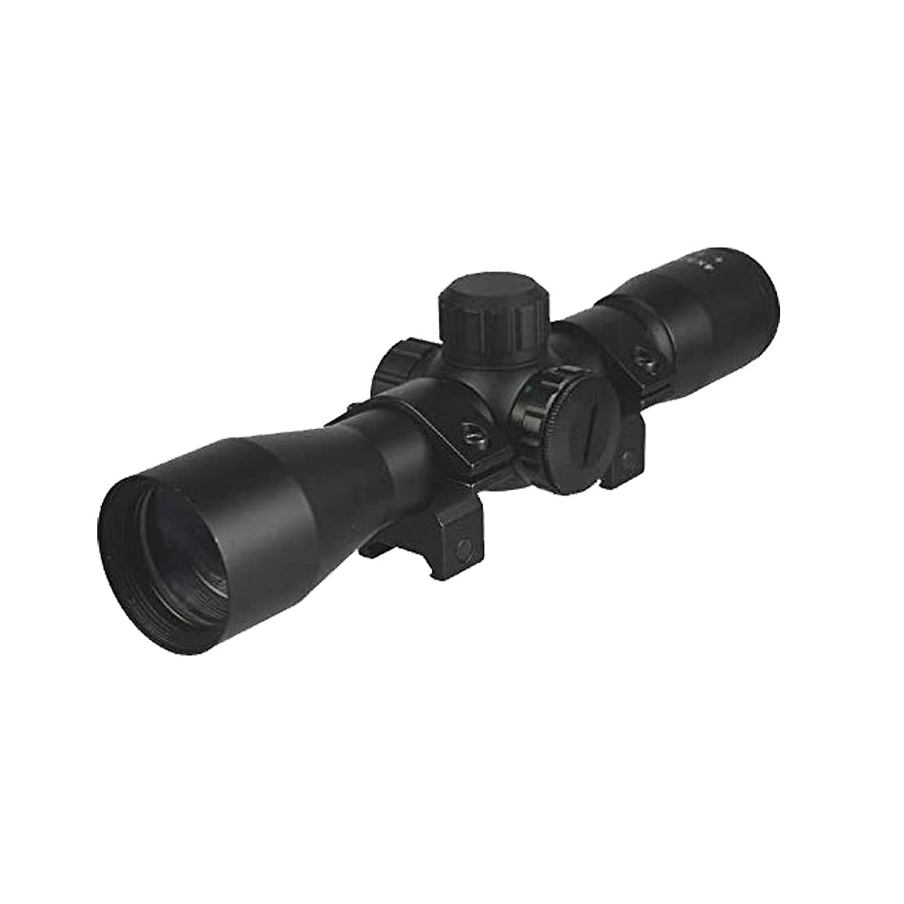 Ahlmanstr Tactical Scope for Hunting 4x32 Compact Rifle-Scope with Rings 20mm Free Mounts Long Eye Relief Mil-Dot Reticle 223 .308 Shotgun Scope Series (Black)