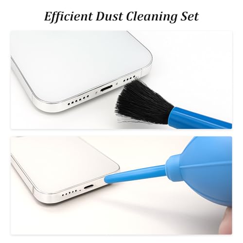 2-Pack Soft Brush Manual Rubber Air Blower Dust Cleaner for Camera, Telescope, Microscope, and Electronics – Black & Blue - Thumbnail 5