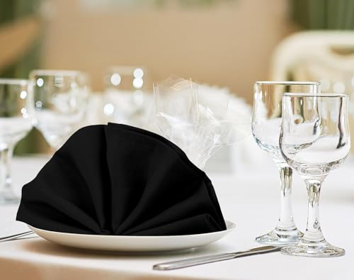 Image of Kitchen Napkin 100% Cotton Pack of 25 (15 X 25 Inches) Dinner Napkins with Hemmed Edges,Cloth Napkins for Wedding,Parties,Hotels-Charcoal