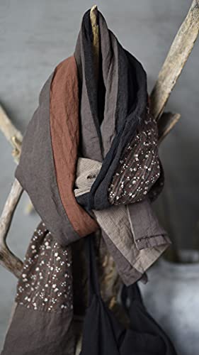 NFYM Women Autumn Winter Warm Long Scarf Comfortable Cotton Linen Retro Patchwork Scarfs Each Piece Unique2