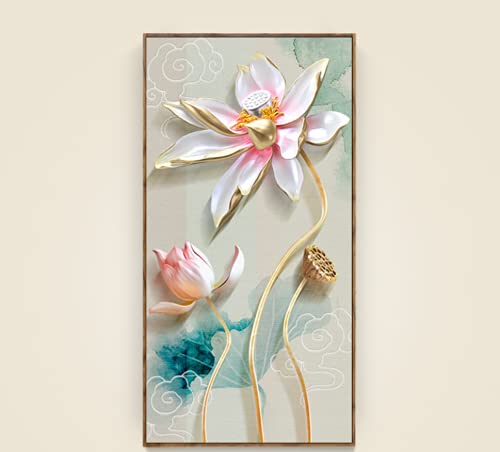 Peinture au diamant lotus rose 80x180cm kit complet mosaïque 5D et point de croix grand format