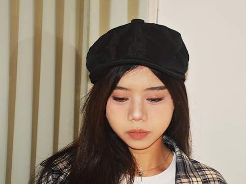 Image of Linen Men's Newsboy Flat Cap .8 Panel Ivy Cabbie Hat,Breathable Summer Gatsby Ivy Irish Fishing Hats,Paperboy Hats for Men