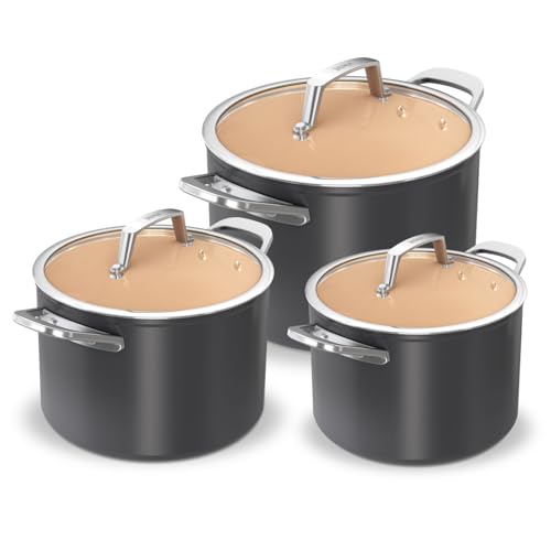 Ninja Extended Life 3-teiliges Keramik-Kochtopfset (16, 18 & 20cm Topf), antihaftbeschichtet (ohne...