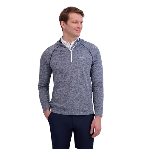 Ben Sherman Men's Quarter Zip Pullover Hooded Sweater – Lightweight, Casual, Work, Golf & Everyday Wear