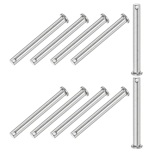 M METERXITY 10-Pack Single Hole Clevis Pins, M8 x 90mm 304 Stainless Steel Flat Head Clevis Pins for Mechanical Linkage/Trucks/Lawn Mower, Link Hinge Pin Reusable