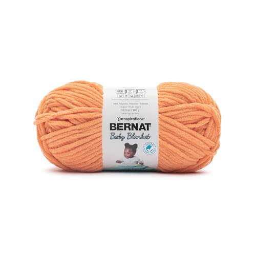 Image of Bernat Baby Blanket Melon Yarn - 1 Pack of 300g /10.5 oz - 100% Polyester - #6 Super Bulky - 220 Yards - Knitting /Crochet