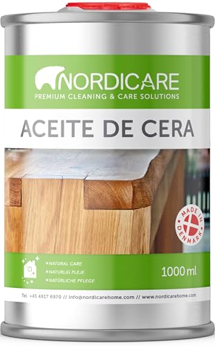 Nordicare Óleo de cera dura [1L] Incolor para cuidados com a madeira I Wax Wood Oil para vários tipos de madeira