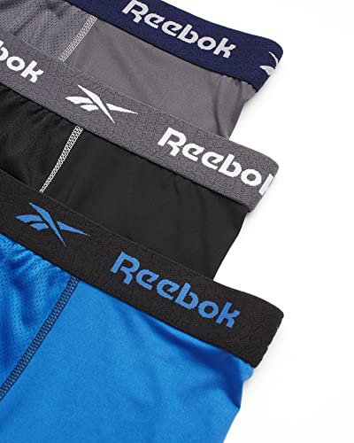 Reebok Men's Underwear - Performance Boxer Briefs (3 Pack), Size X-Large, Grey/Black/Blue #TOP1