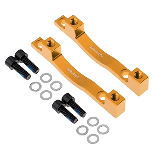 P Prettyia 自転車 サイクリング ディスクブレーキ マウント アダプター 1組 203mm フロント /R203用, ゴールド