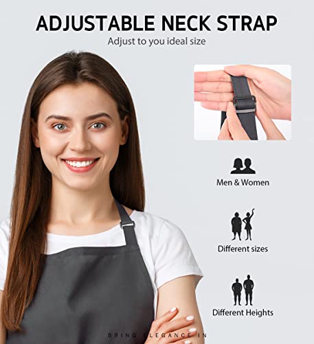 Image of Syntus Apron for Men Women, Adjustable Cooking Kitchen Chef Aprons with 2 Pockets