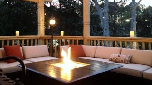 Rectangle Aluminum Slatted Fire Pit With Stainless Steel Propane Burner